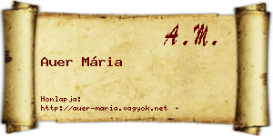 Auer Mária névjegykártya
